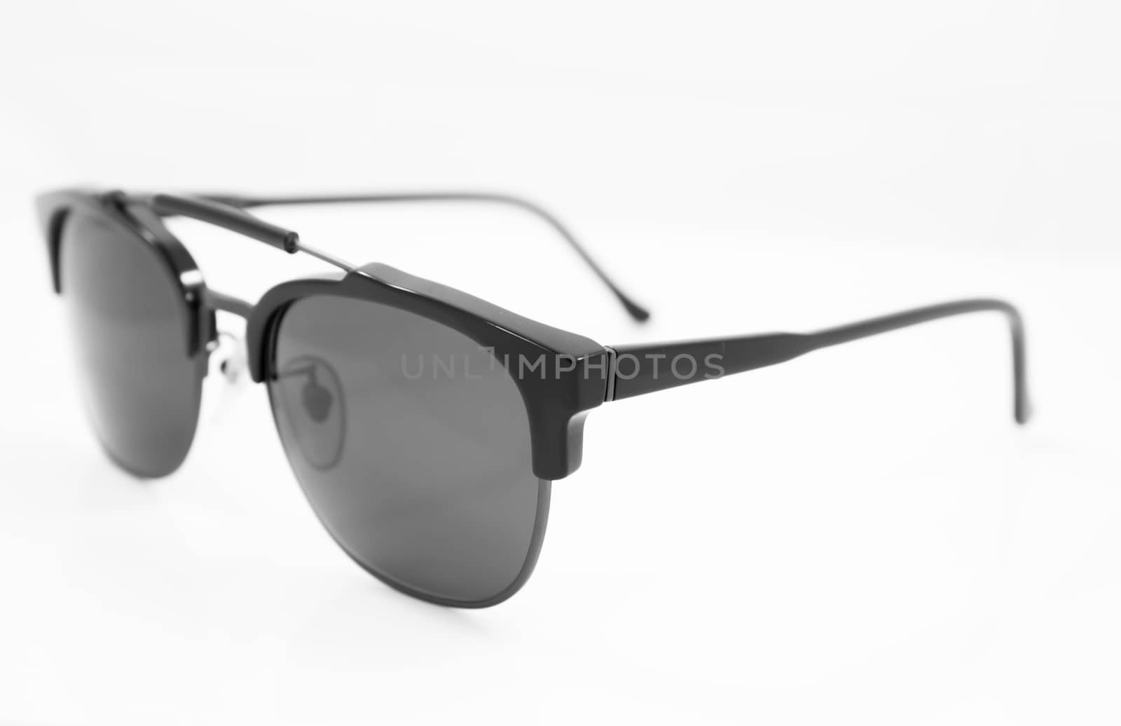 Black sunglasses isolated on white background, stock photo