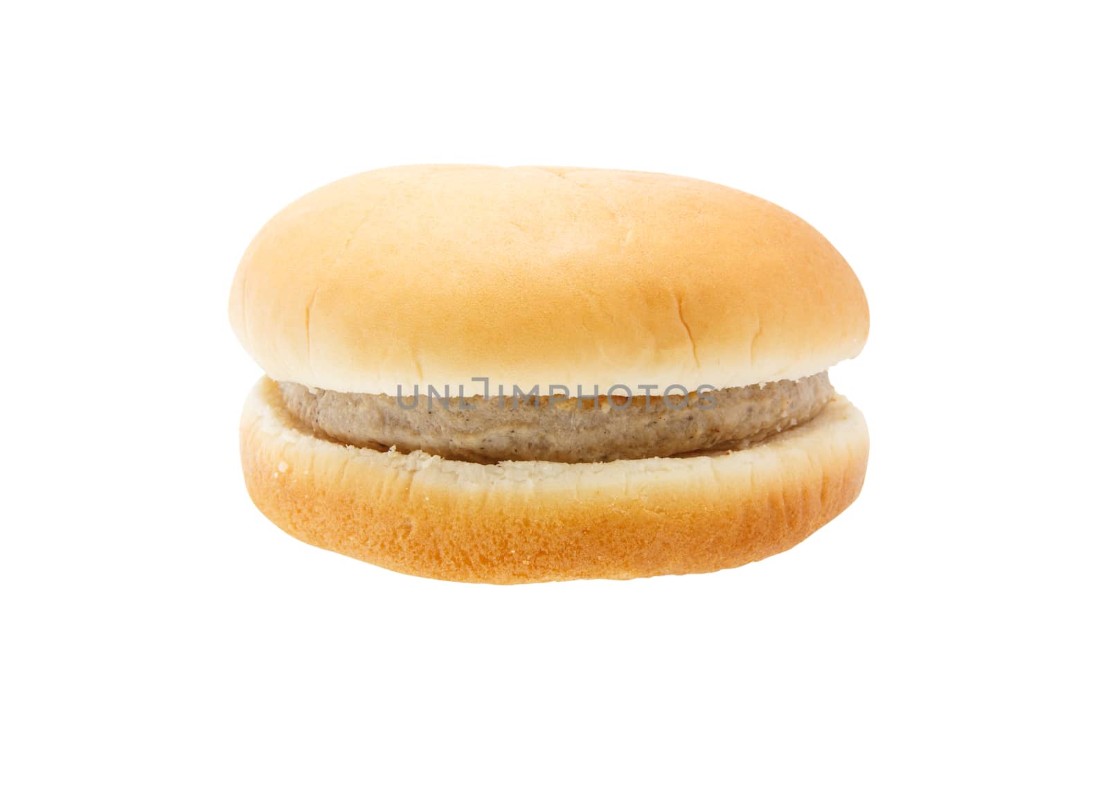 Pork burger isolated on white background by vitawin