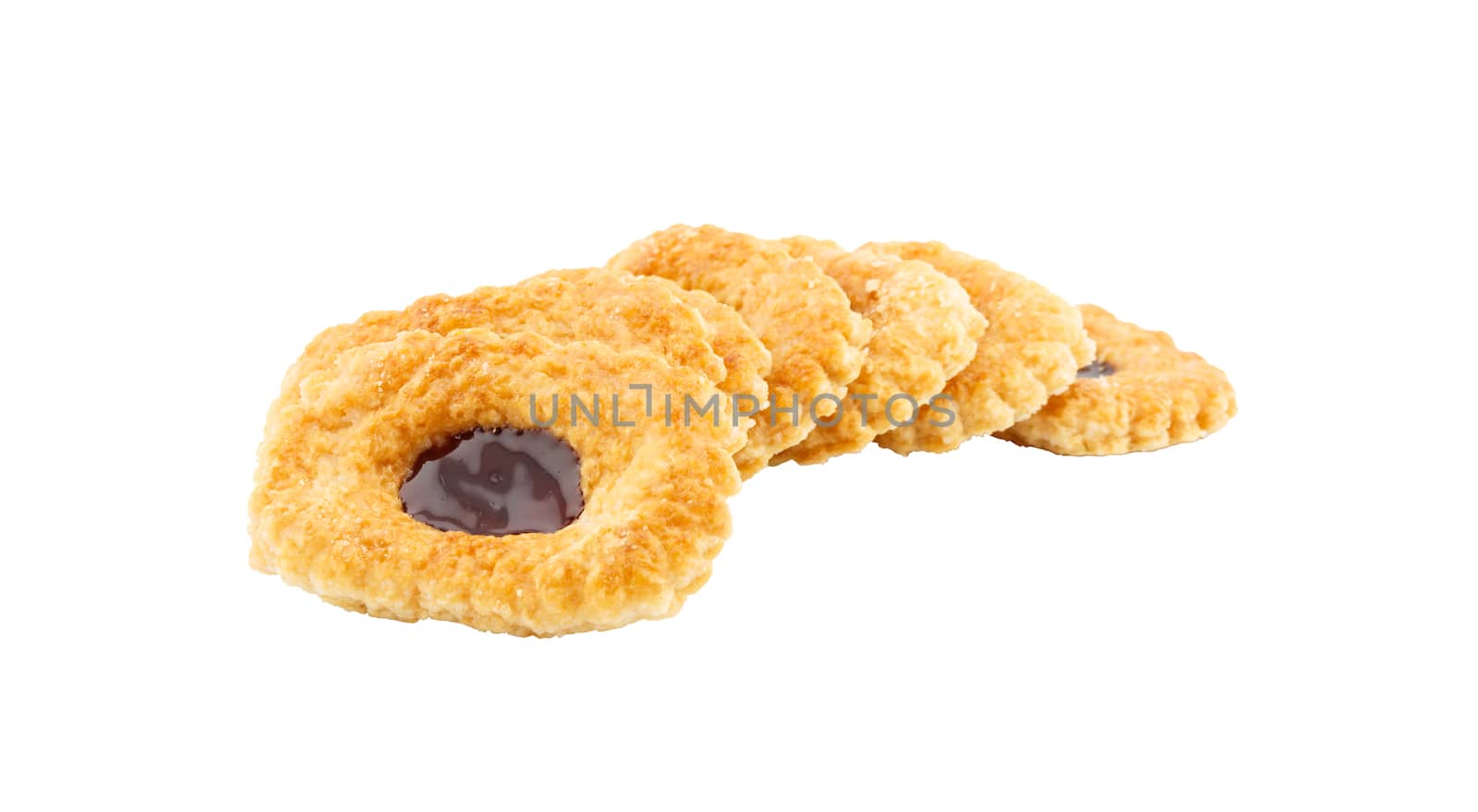 Blueberry crispy pie isolated on white background