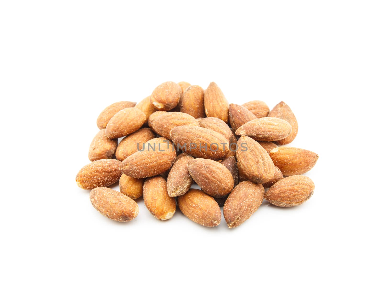 Almond on white background by vitawin