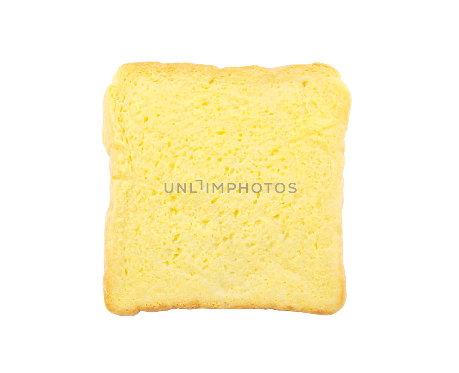 Slice of bread with butter isolated by vitawin