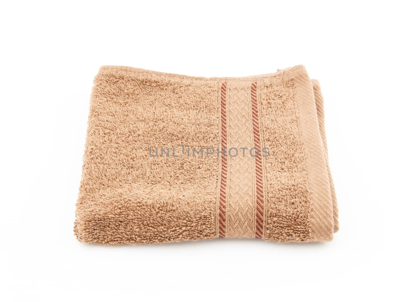 Brown towel on white background by vitawin