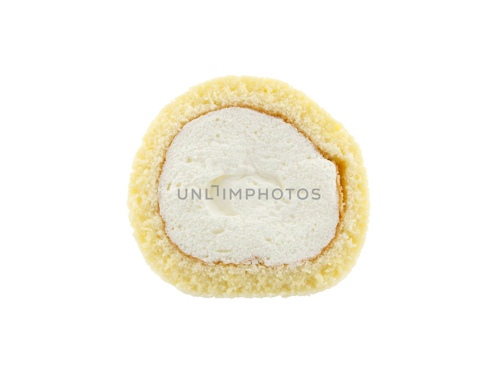 Roll cake isolated on white background by vitawin