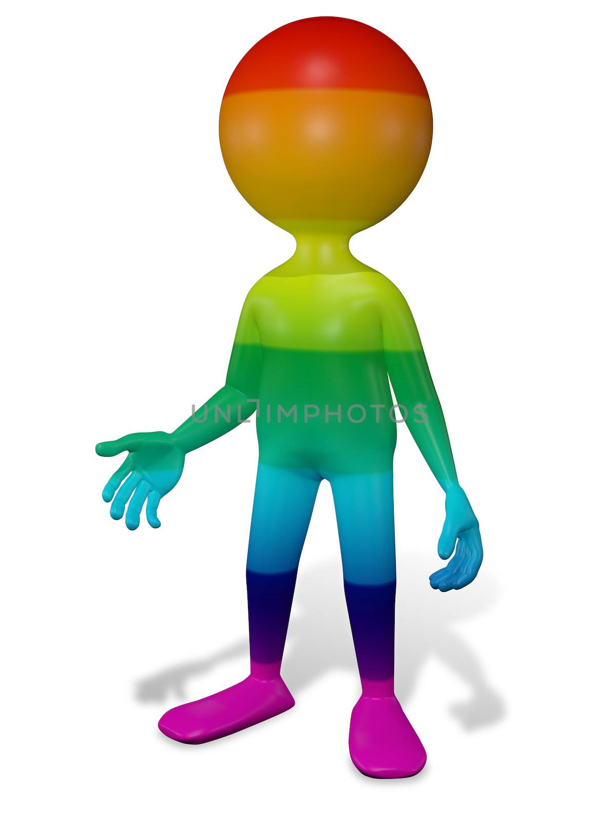 3d abstract illustration of a colorful man