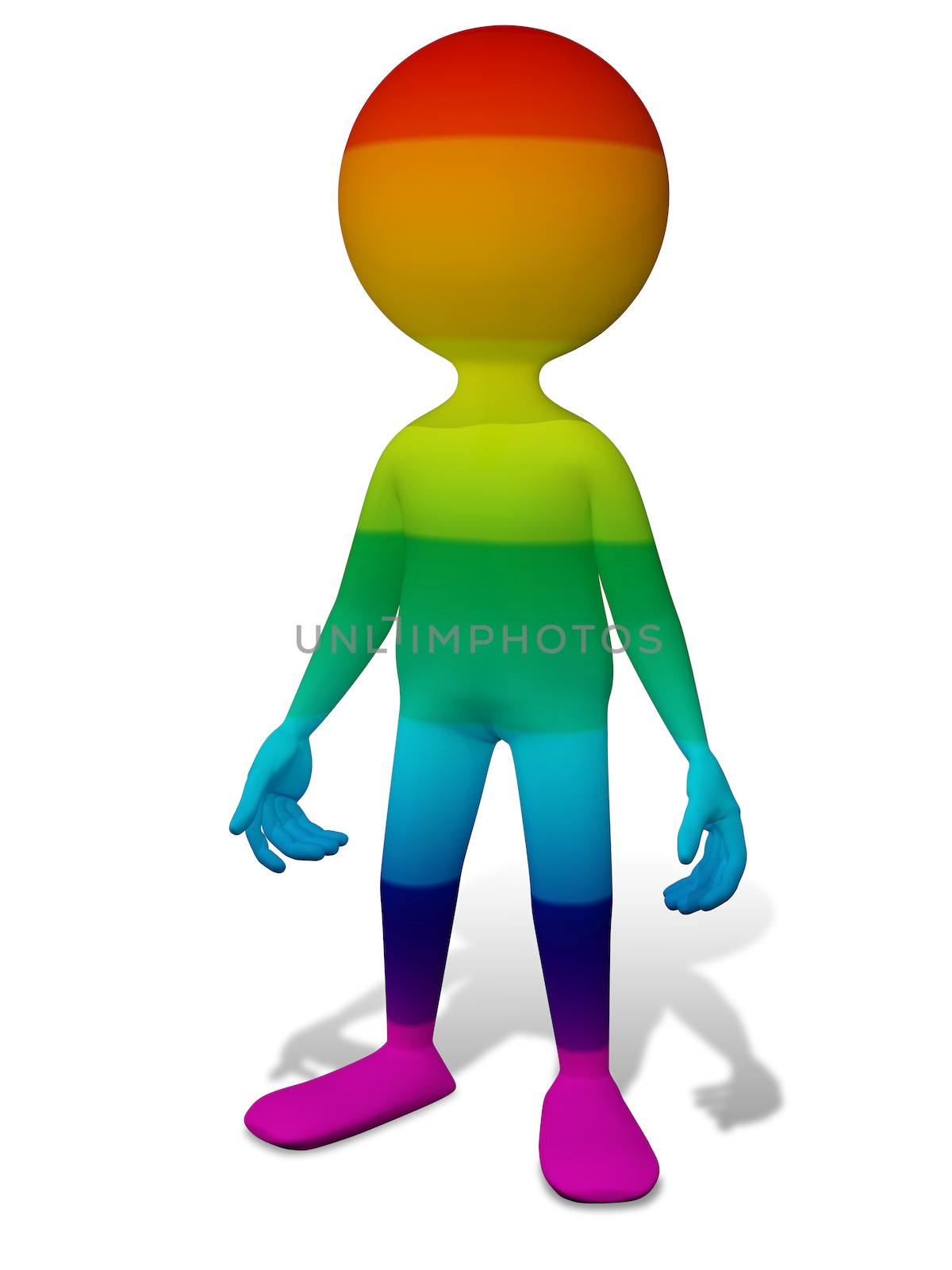 3d abstract illustration of a colorful man