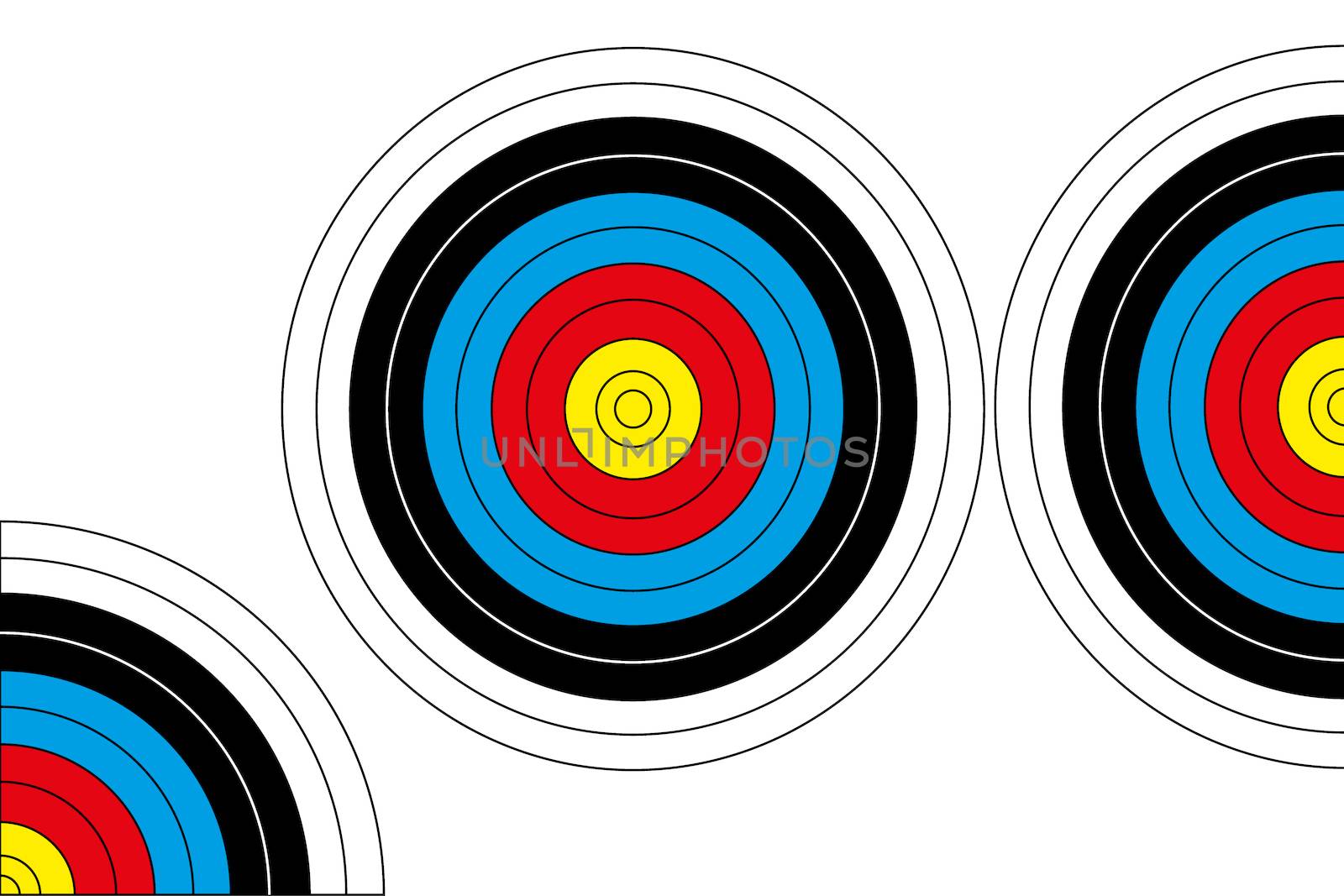 Illustration of Archery Target (Full / Half and Quarter) by DragonEyeMedia