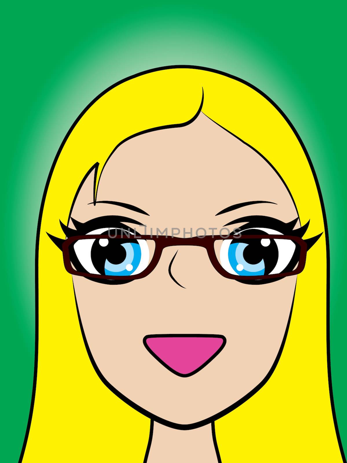 Illustration of Pop art style womans face with space for text by DragonEyeMedia
