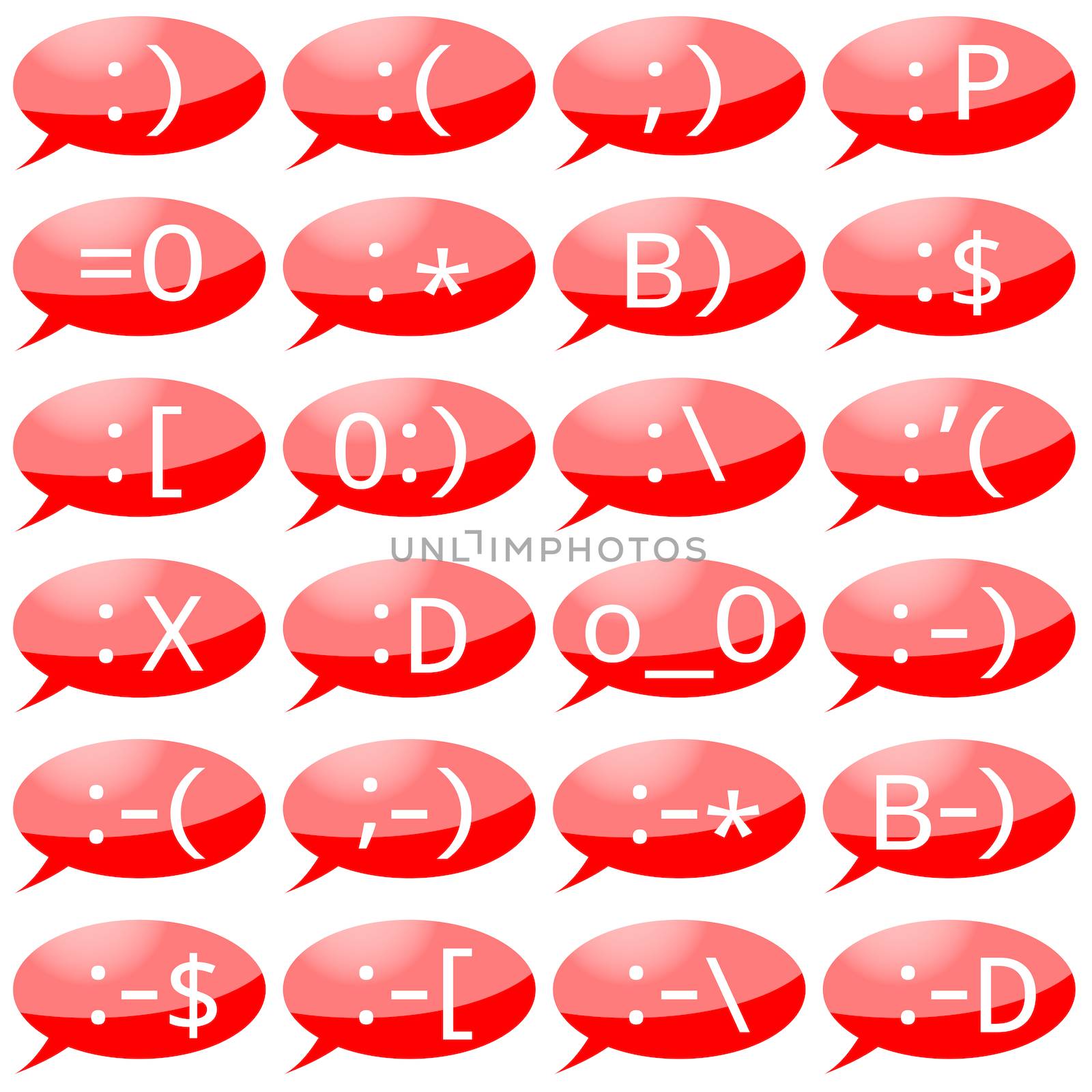 Illustration of emoticons for instant messengers, internet pager by DragonEyeMedia