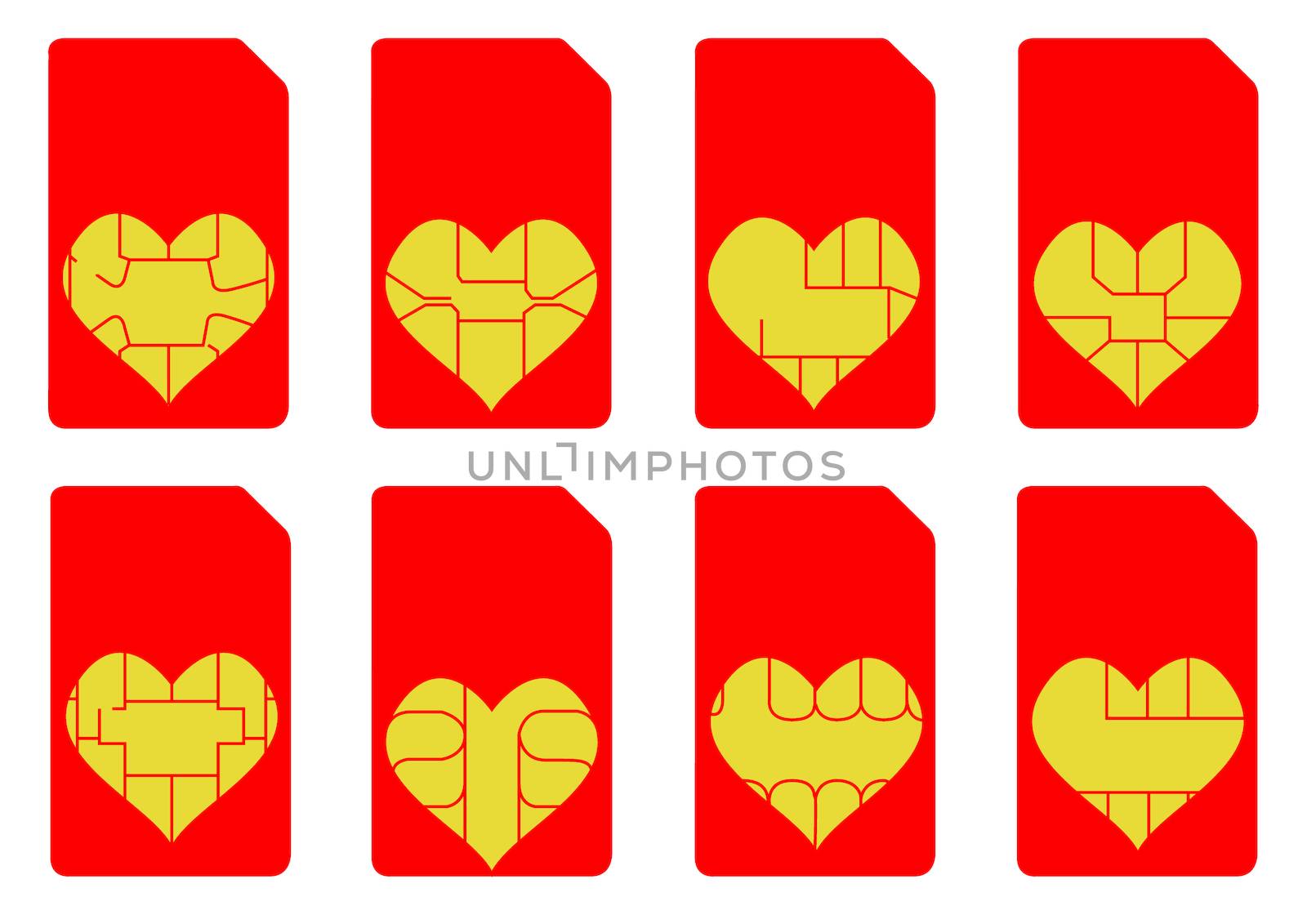 An Illustration of Love Heart SIM Cards