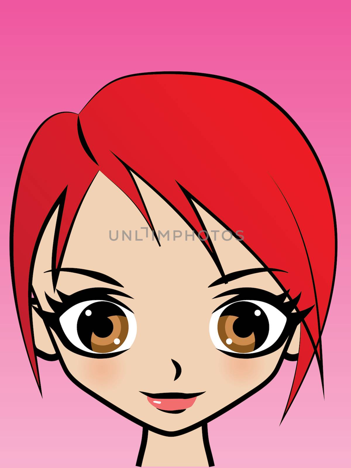 Illustration of Pop art style womans face with space for text by DragonEyeMedia