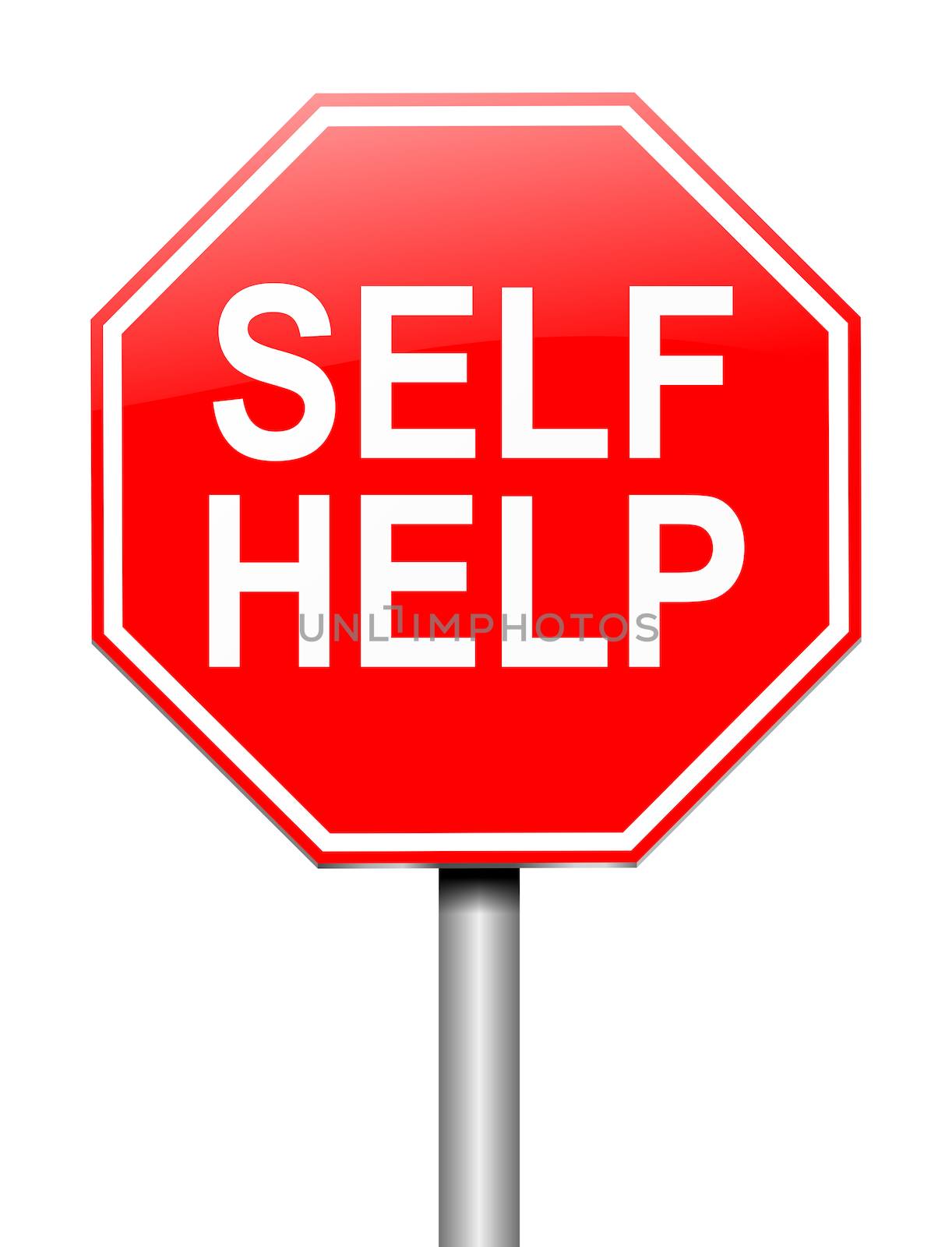 Illustration depicting a sign with a self help concept.