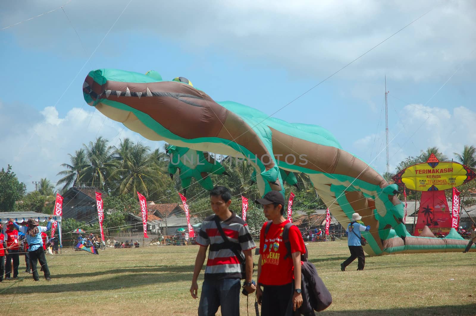 pangandaran, indonesia-july 16, 2011: pangandaran international kite festival that held in east coast pangandaran beach, west java-indonesia.