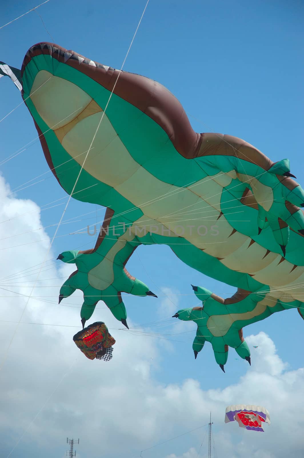 pangandaran, indonesia-july 16, 2011: pangandaran international kite festival that held in east coast pangandaran beach, west java-indonesia.