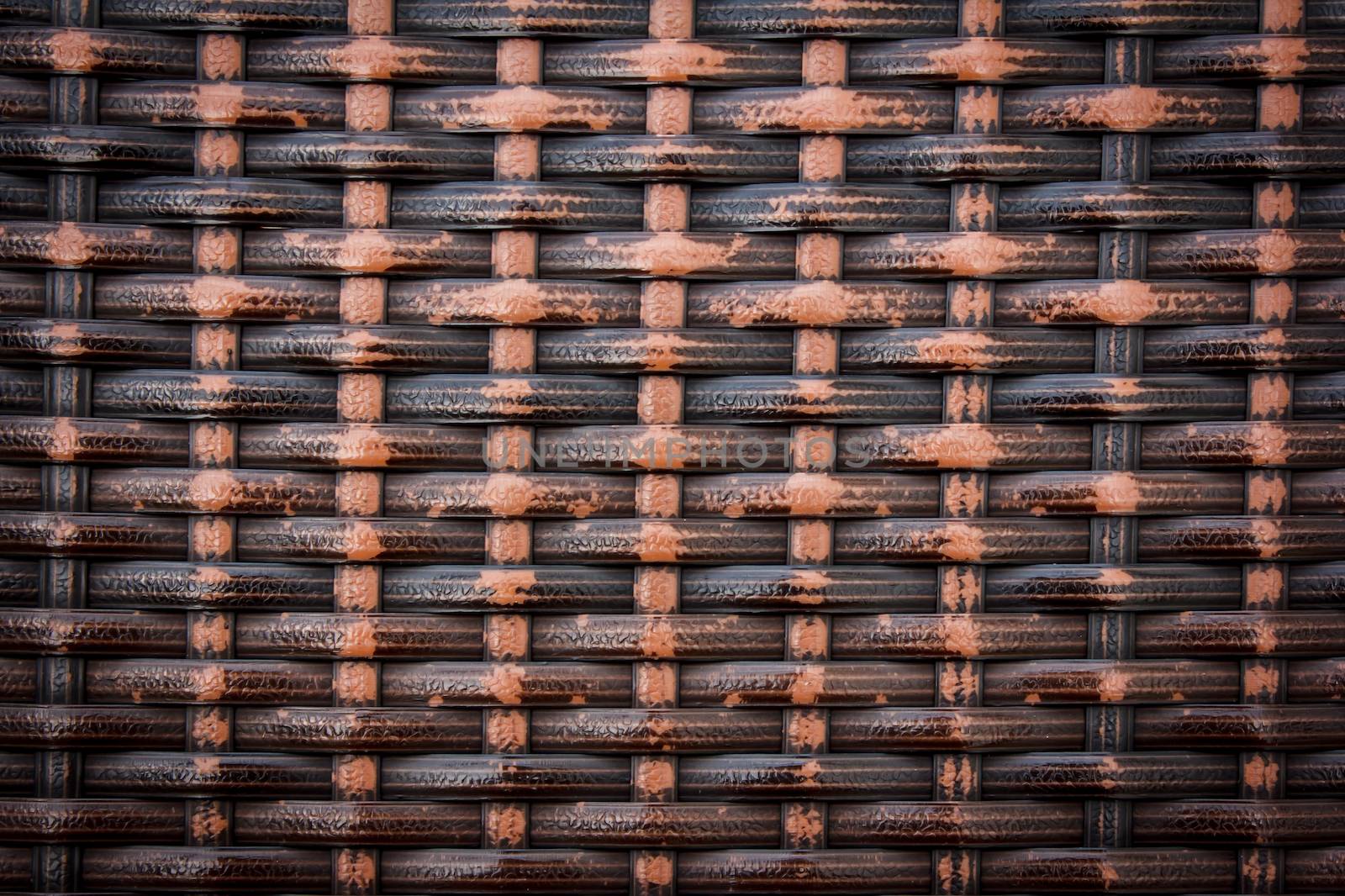 Texture of natural rattan wall (Native thai style)