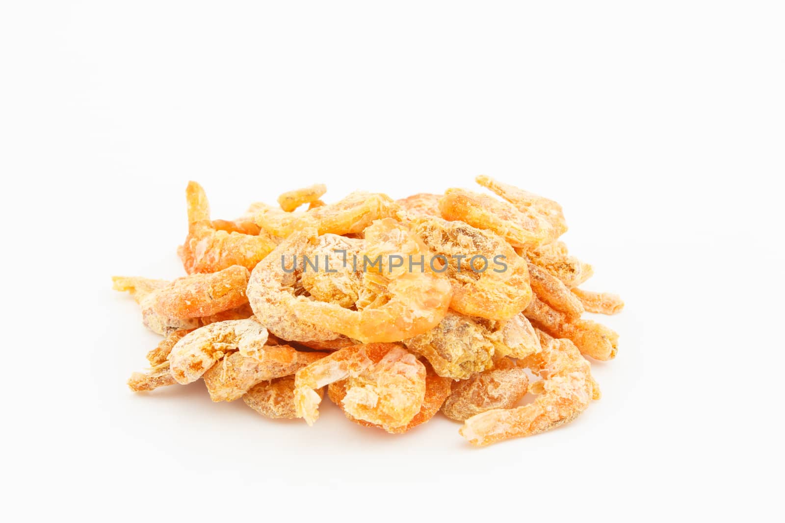 dried shrimp on white background by vitawin