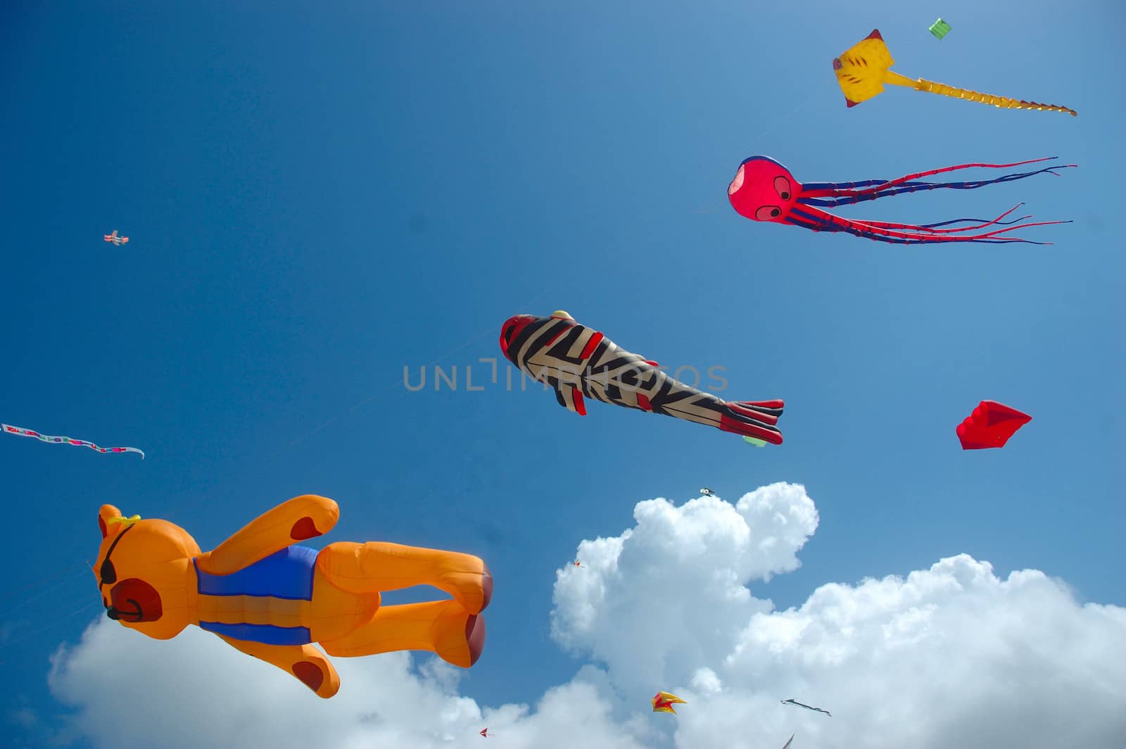 pangandaran, indonesia-july 16, 2011: pangandaran international kite festival that held in east coast pangandaran beach, west java-indonesia.