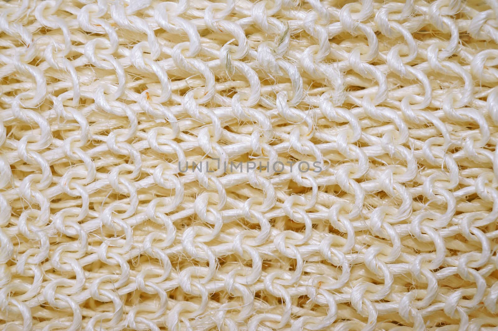 Texture of white synthetic fabric closeup                               