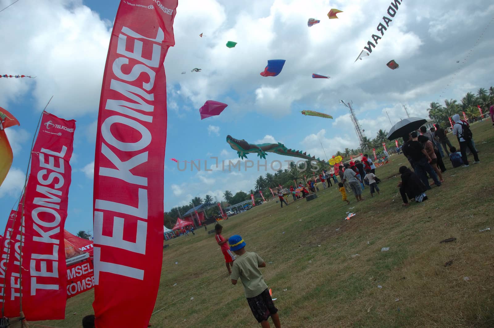 pangandaran, indonesia-july 16, 2011: pangandaran international kite festival that held in east coast pangandaran beach, west java-indonesia.