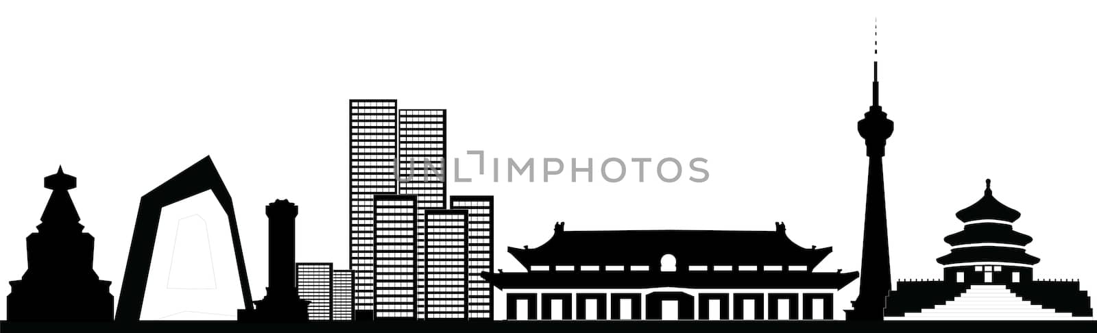 beijing skyline by compuinfoto