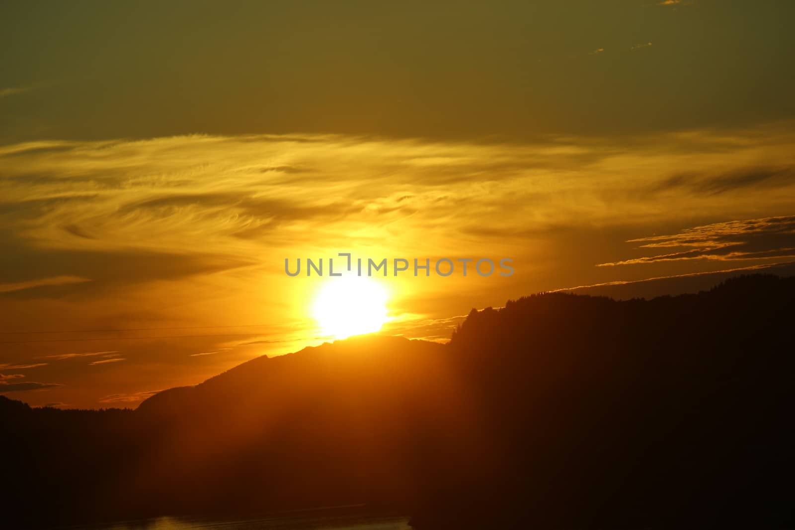 Sunset from car