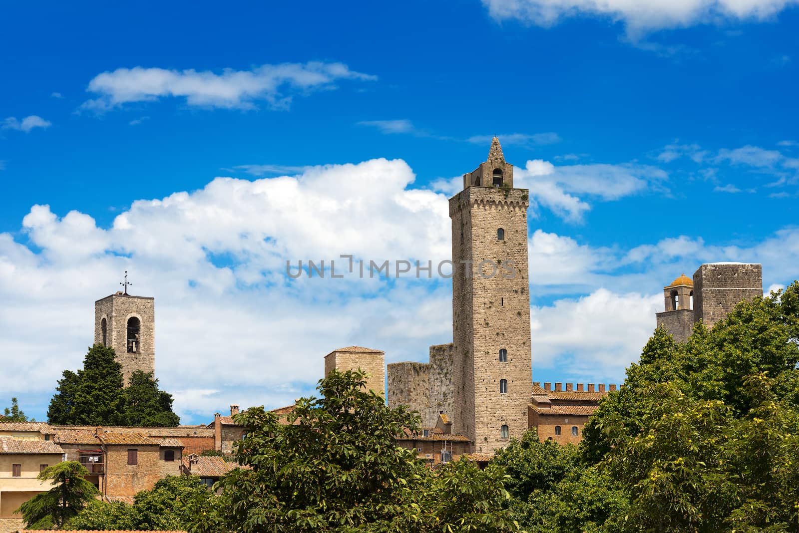 View of San Gimignano medieval town (UNESCO world heritage site), Siena, Tuscany, Italy
