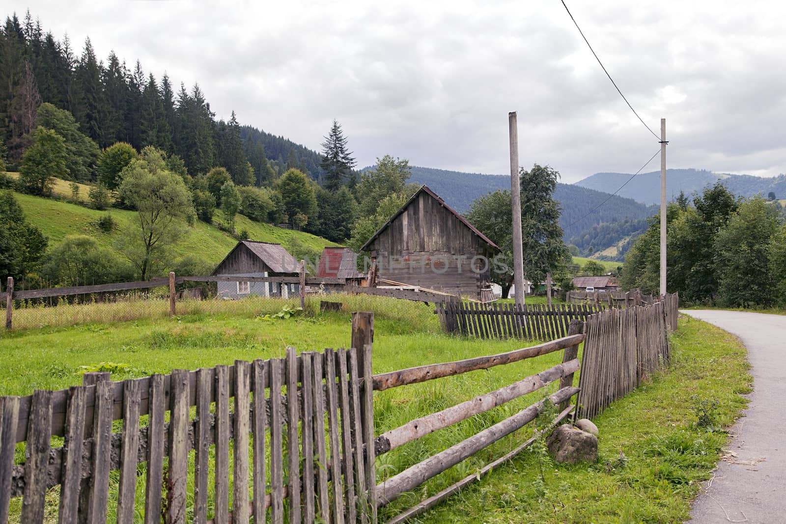 Village in Eastern Carpathian mountains - traditional way of life