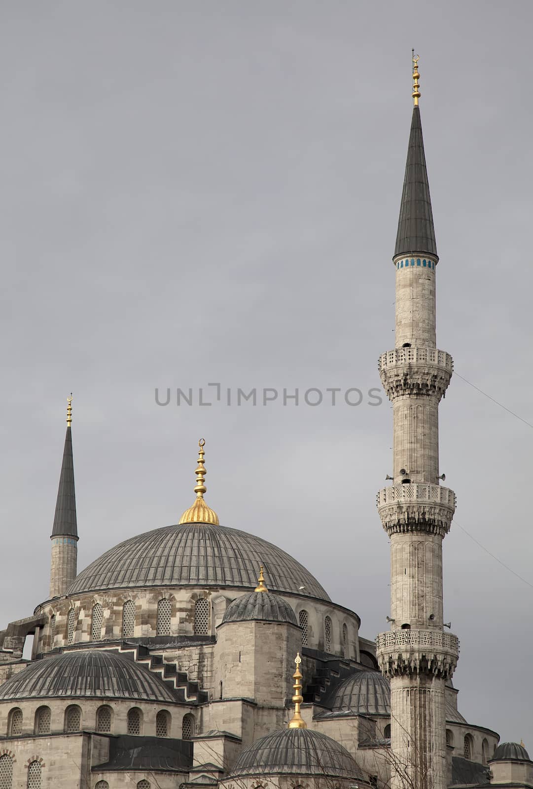 Minarets of Blue mosque in Istanbul