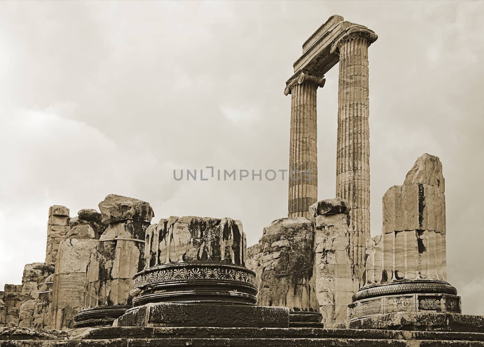 Ruins of ancient Apollo temple in Didyma, Turkey