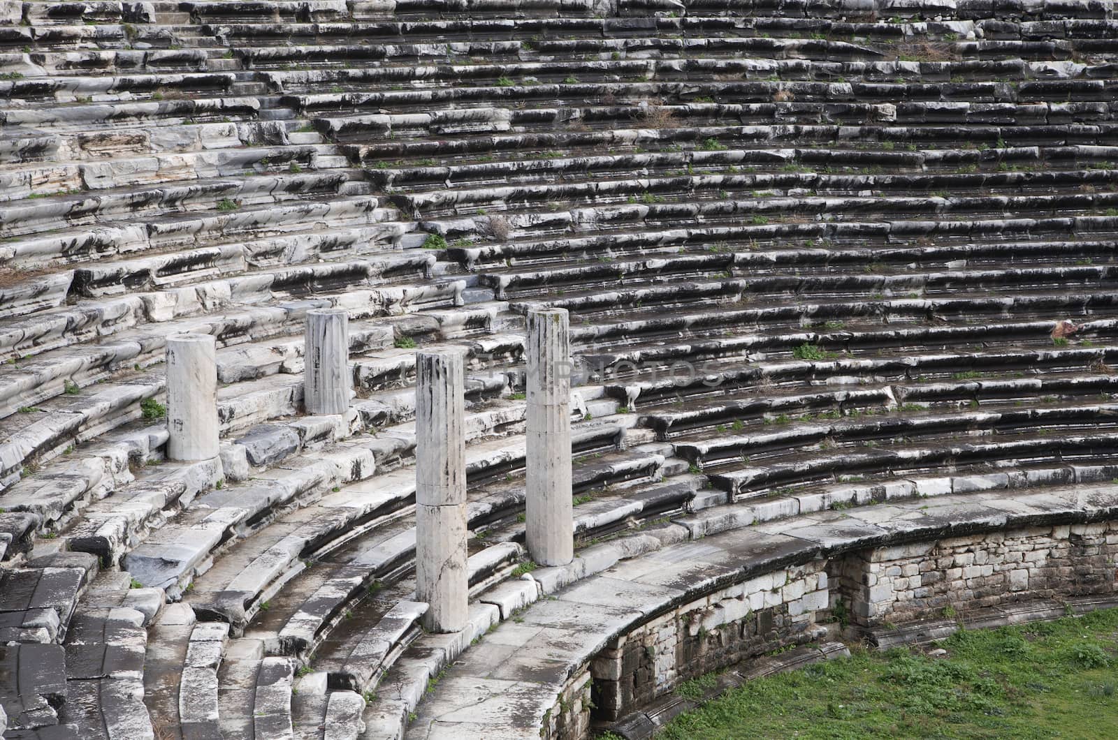 Ancient greek amphitheater in Turkey, abstract architecture