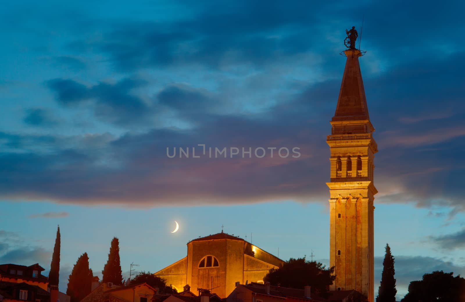 View of Saint Euphemia's basilica in Rovinj, Istria - Croatia
