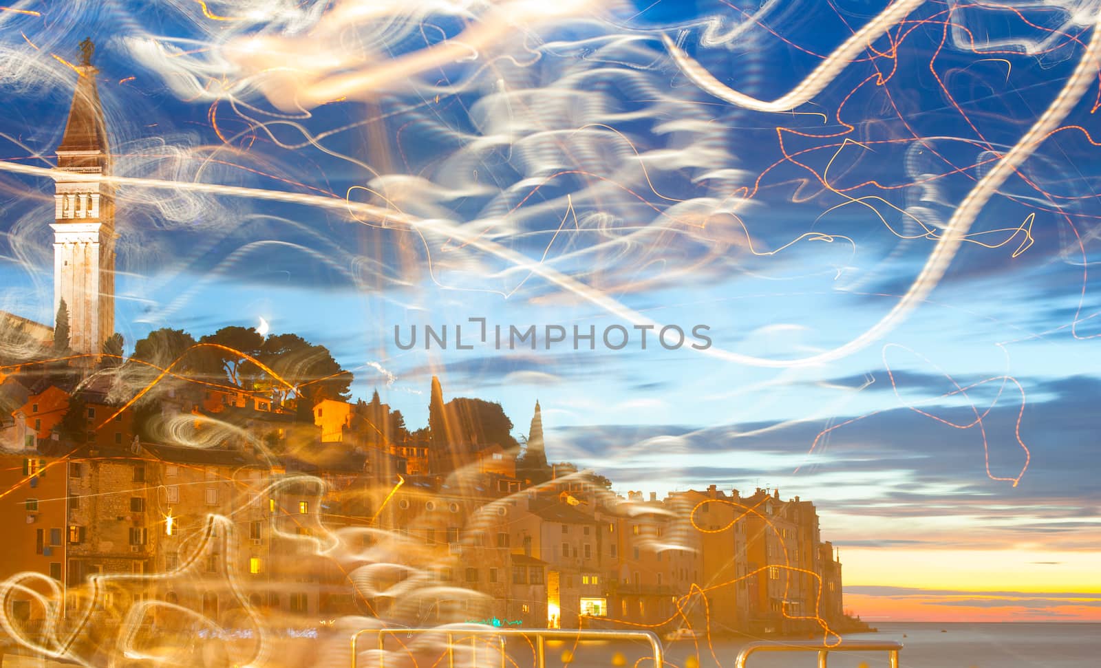 View of Rovinj coast in Istria, Croatia