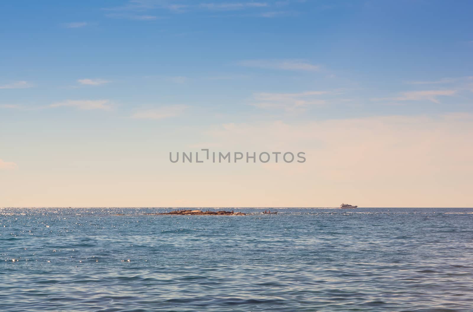 View of Rovinj coast in Istria, Croatia