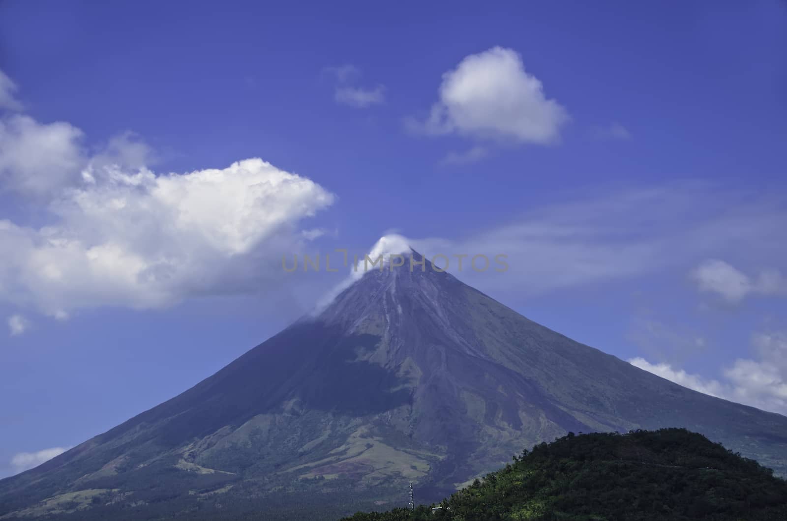 The perfect cone of Mayon Volcano, South of Luzon, Philippines