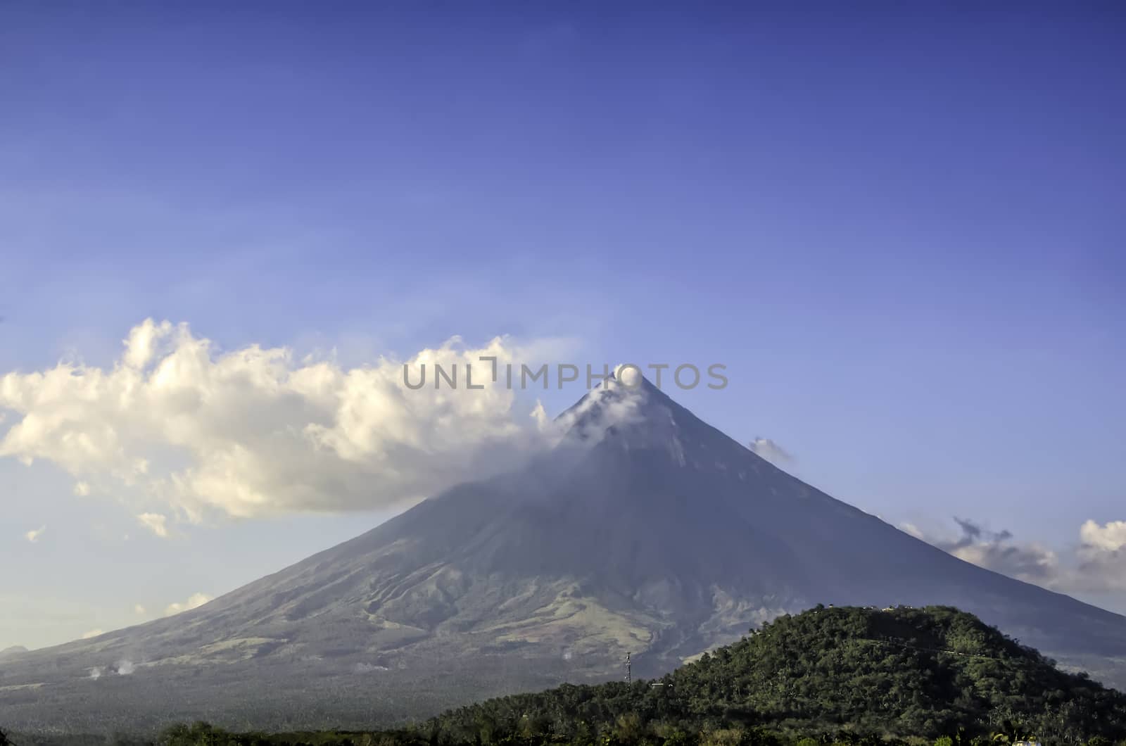 The perfect cone of Mayon Volcano, South of Luzon, Philippines