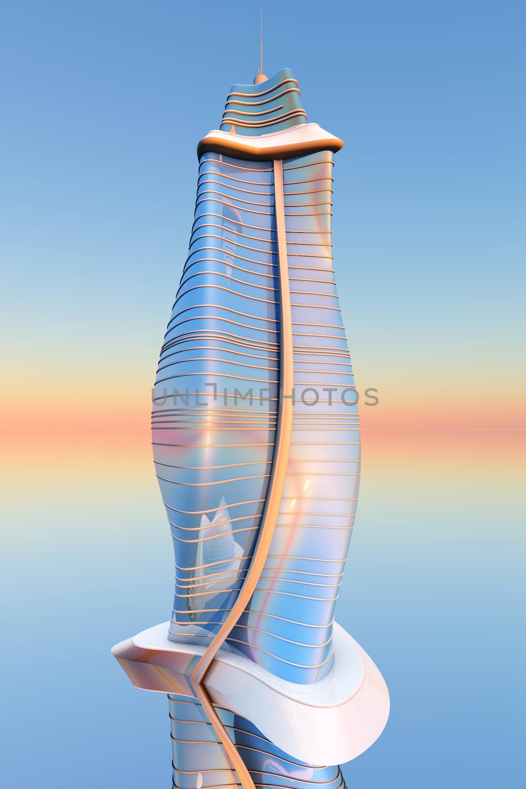 A modern skyscraper. 3D rendered Illustration.