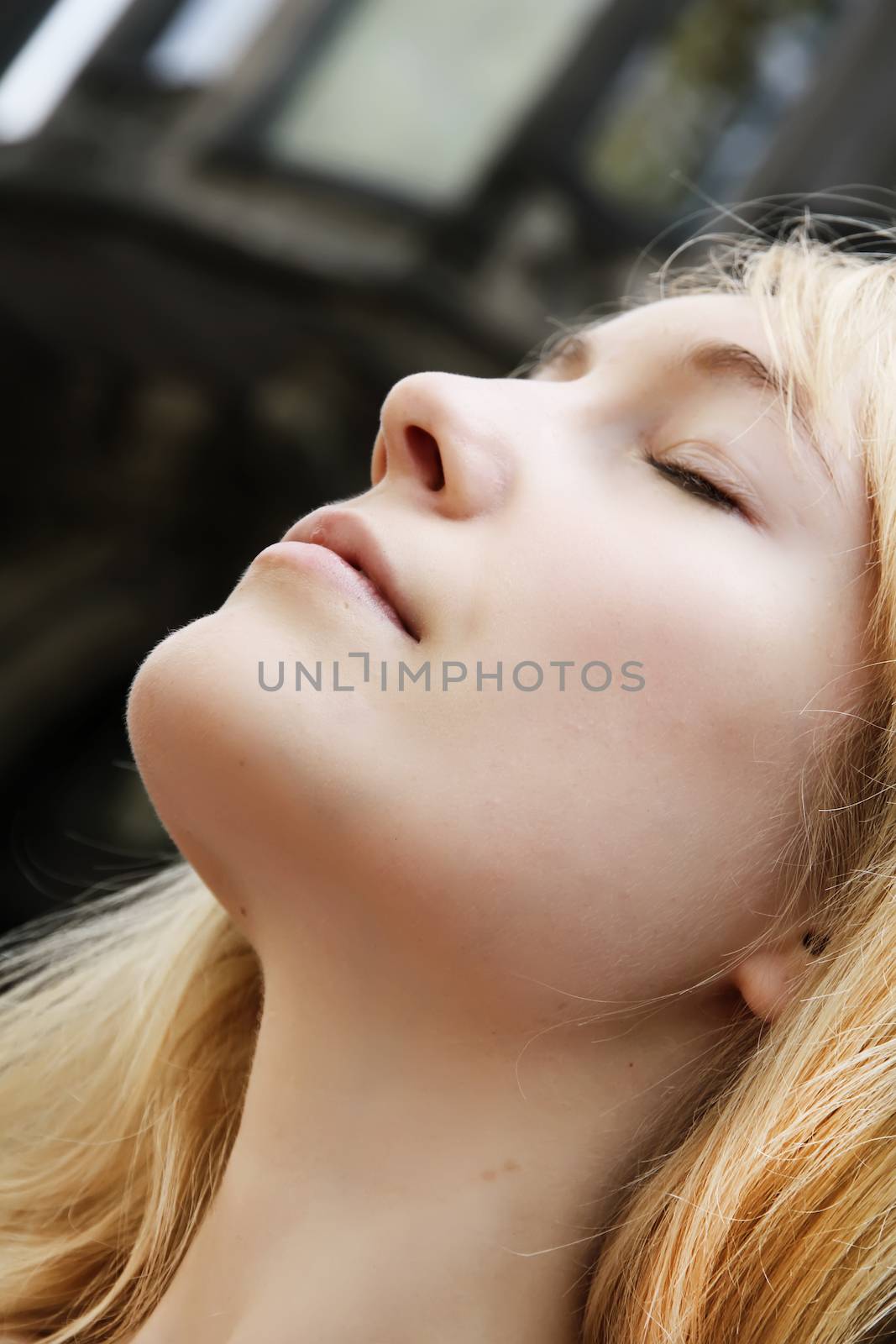 Portrait of a tranquil young woman.