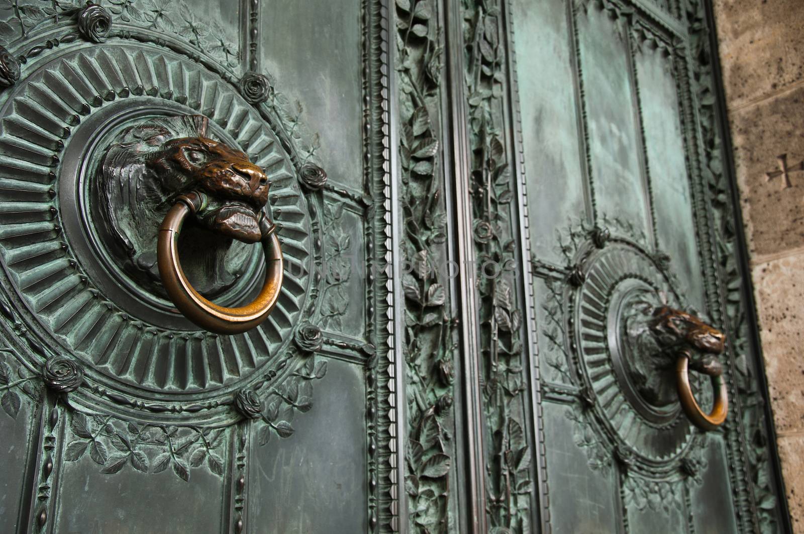 Door on sacre-coeur in Montmartre