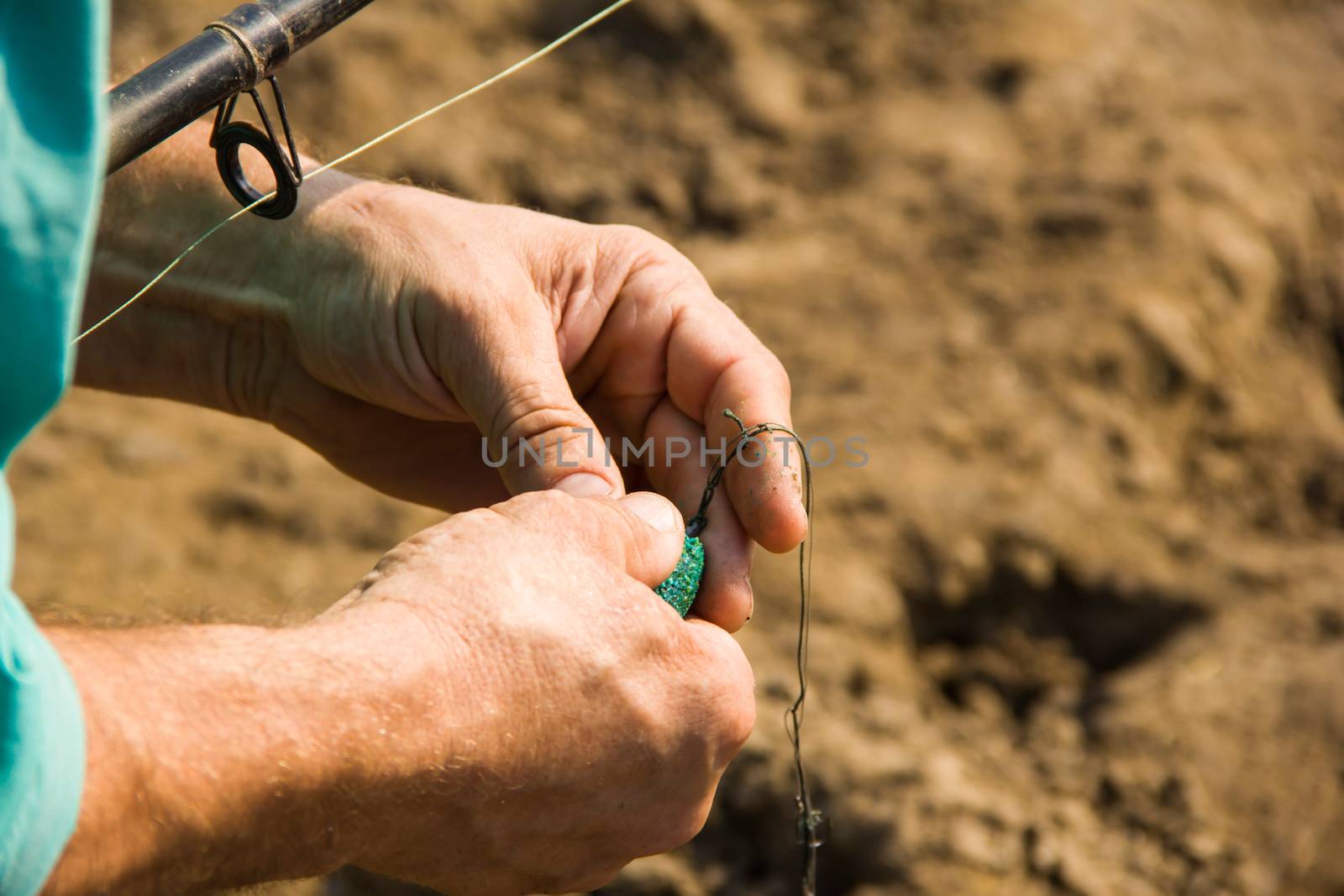 fisherman on the river or a pond for fishing