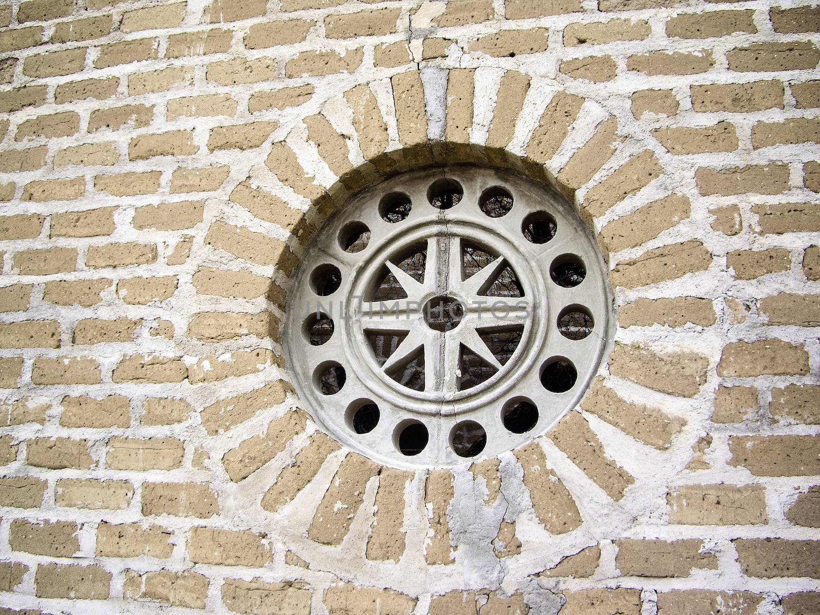 Colonial window on wall in Mexico by emattil