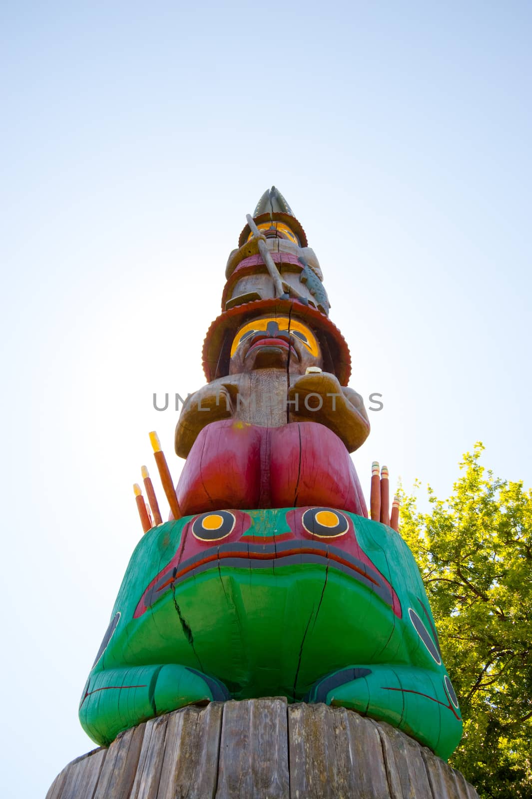 Detail of Knowledge Totem in Victoria B.C.