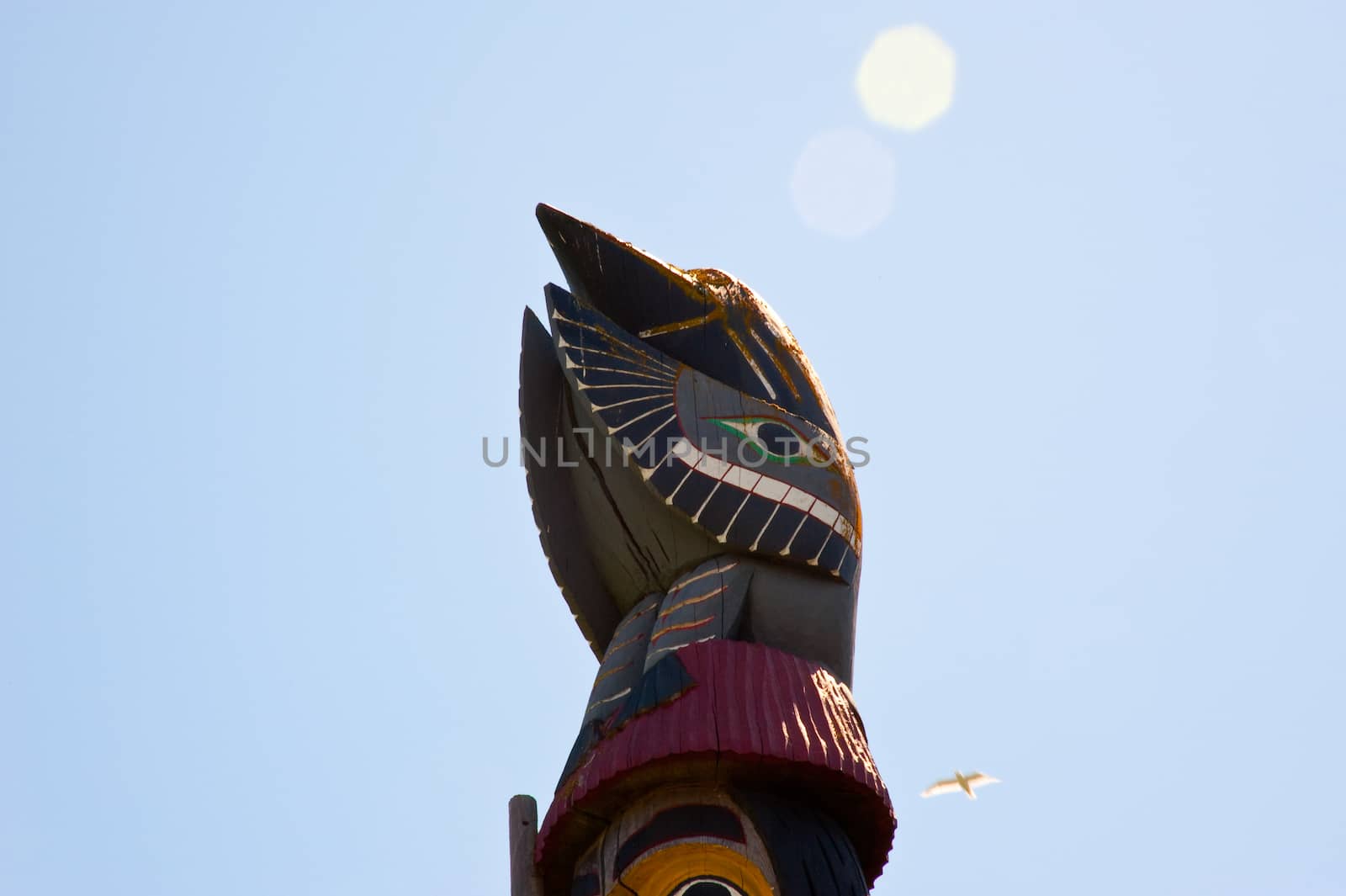 Detail of Knowledge Totem in Victoria B.C.