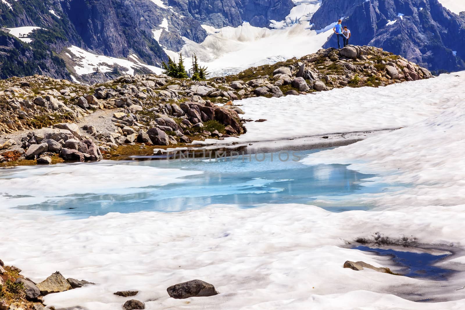 Mount Shuksan Blue Snow Pool Artist Point Washington USA by bill_perry