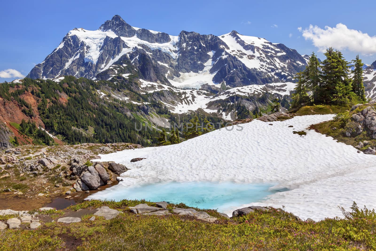 Mount Shuksan Blue Snow Pool Artist Point Washington State USA by bill_perry