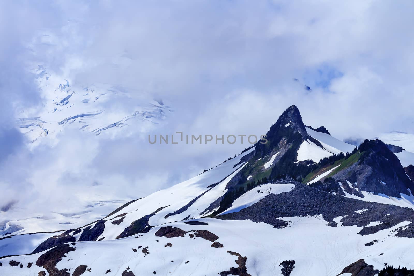 Mount Baker Under Clouds from Artist Point Washington State by bill_perry