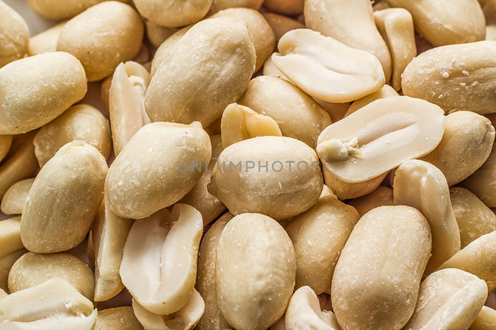 Pile of peanuts on white  background