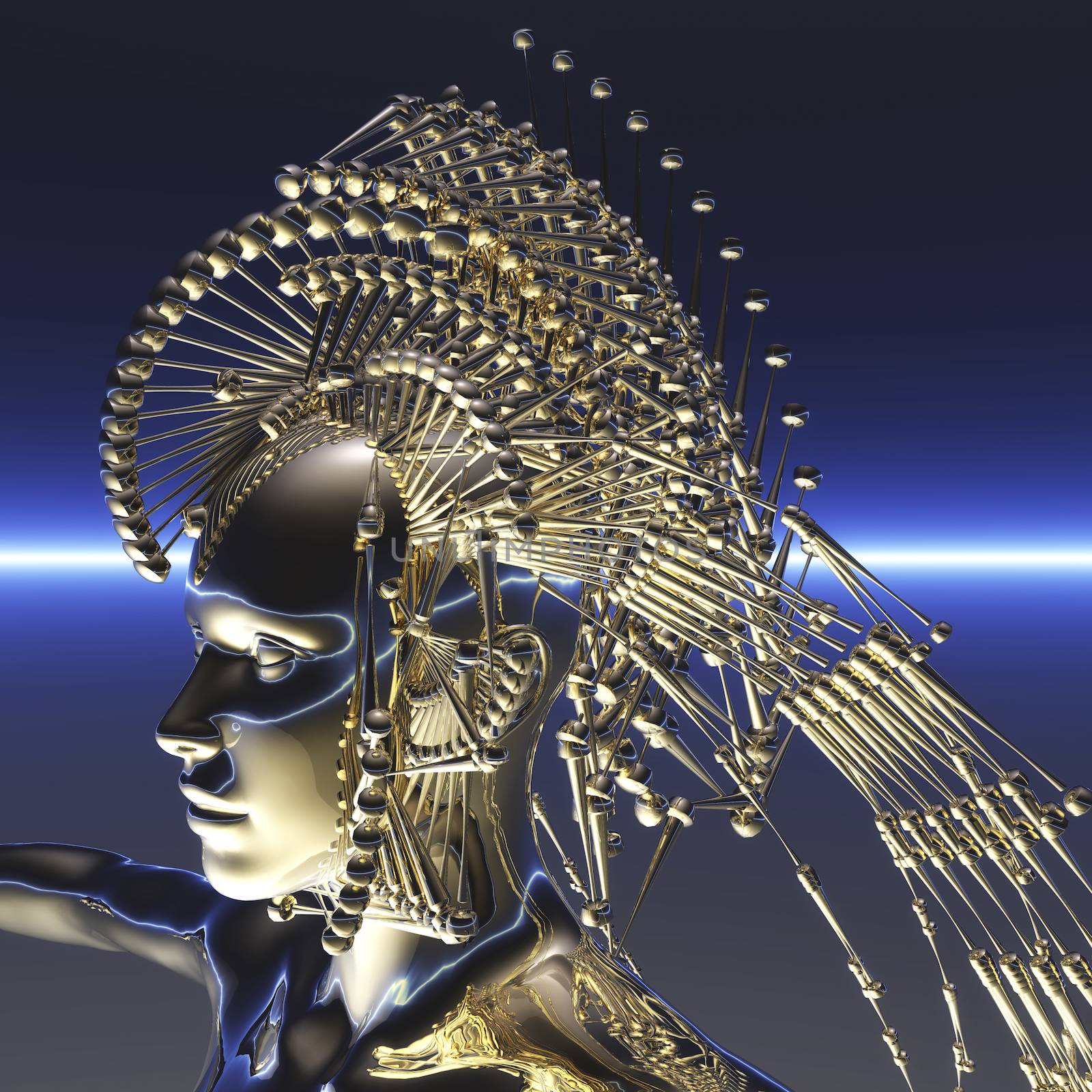 Digital visualization of a cyborg