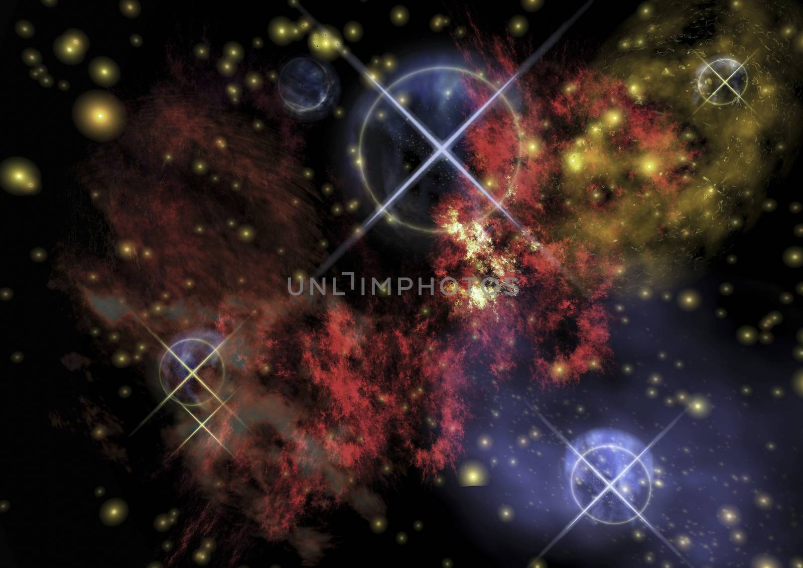 Digital visualization of a astronomical scene