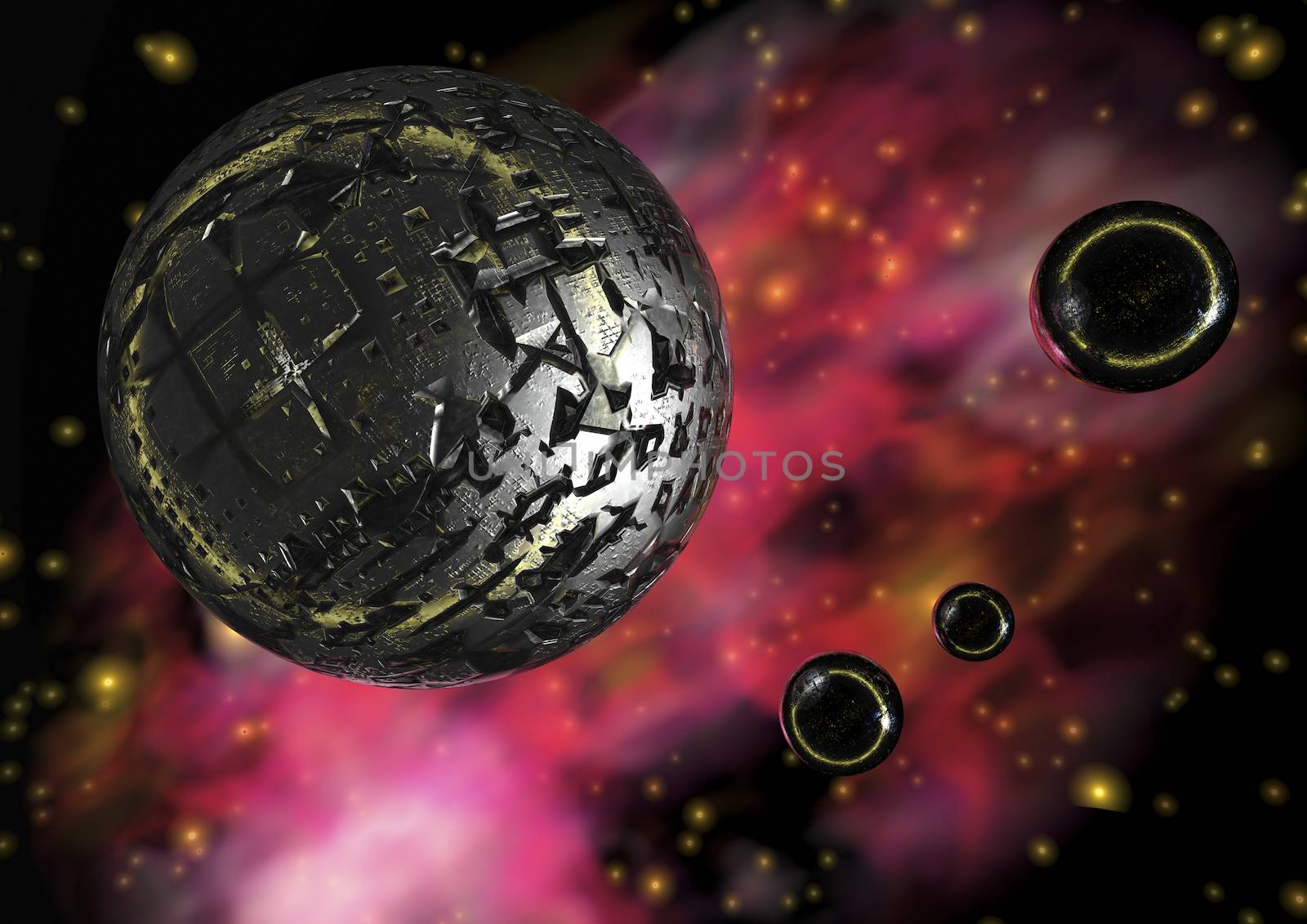 Digital visualization of a science fiction scene