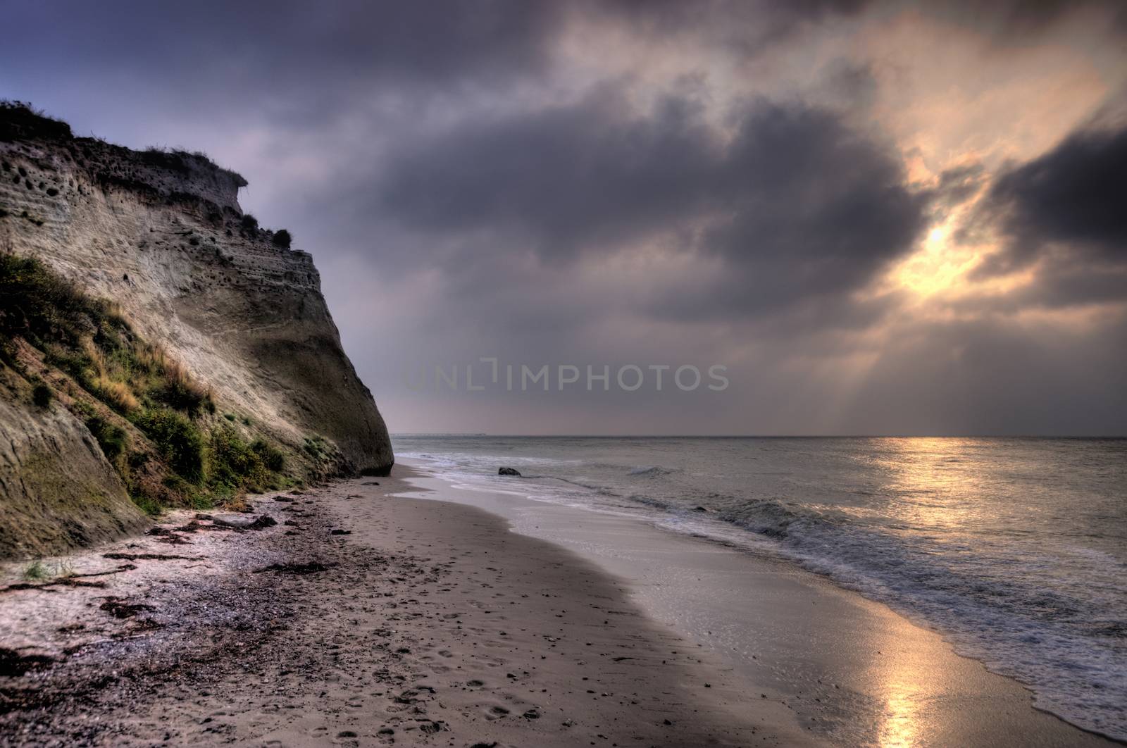 Steep coast of Ahrenshoop in Germany, HDR