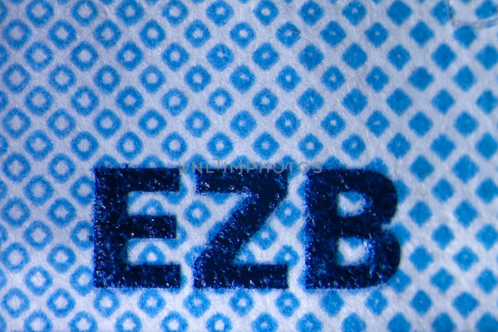 Micro Photo of a Hologram on an Euro Bill